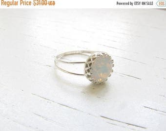SALE - White opal ring - Opal ring - Silver Opal ring - Gift for her - Promise ring