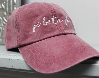 Pi Beta Phi Hat Embroidered in White Script