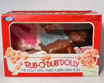 16" Rub-A-Dub Dolly-African American Doll by Ideal 1979-New in Box