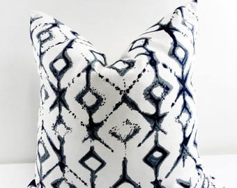 SALE Indigo Pillow cover. Vintage Indigo Tribal Print Sham Cover. Vintage Dark Indigo Throw pillow cover. Euro pillow case. Select size