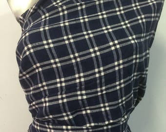 Coupon 2.20 X 150 cm fabric 100% cotton checkered Jacquard shade of blue set 31