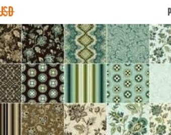 AUG10 Palm Court Majestic (42) 5" x 5" Charm Squares from Benartex