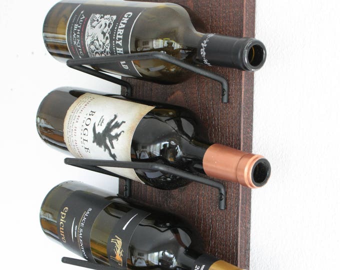 Rustic Wall Wine Rack | Hanging Wine Holder | Wall-Mounted Wine Rack | Wood Wine Organizer
