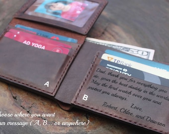 Men's Leather Wallet / Personalized Leather Wallet / Handmade Leather Wallet /Perfect gift for him / VD 0196