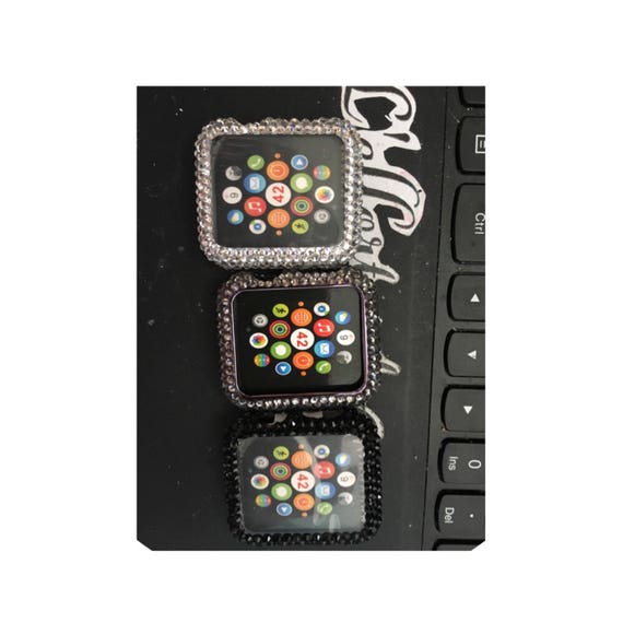 Apple Watch case bling handmade rose gold white opal crystal