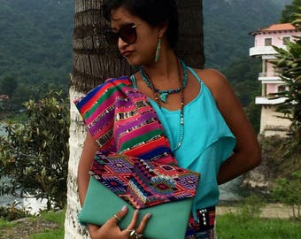 Sassy Clutch in Teal blue Leather!