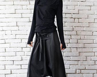 SALE Grey Maxi Pants with Belts / Extravagant Oversize Harem Pants / Drop Crotch Woman Pants by METAMORPHOZA