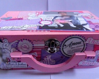 Wooden suitcase scrappee themed choice personalized with name