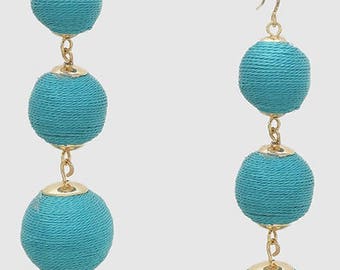 Turquoise Bon Bon Earrings, les bonbons earrings, crispin earrings, Bead ball earrings, ball drop earrings, gumdrop earrings