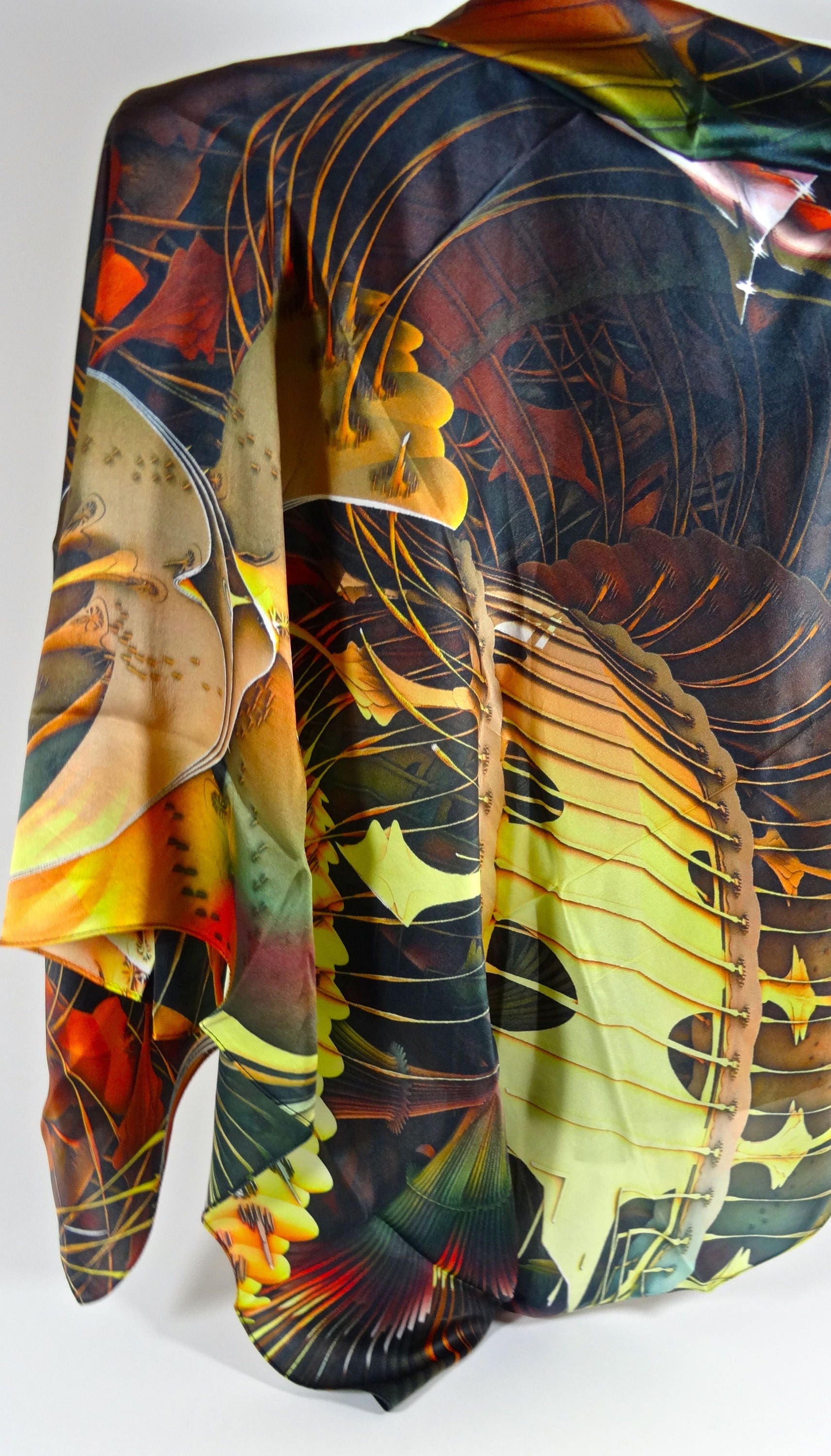 Large Rectangular Silk Satin Scarf Interlaced