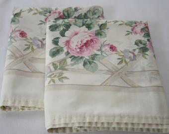 BEAUTIFUL ROSES Vintage Pillowcases, Shabby Chic, cottage charm, bedding, pillow covers set, 2, pair, vintage bedding, standard queen size
