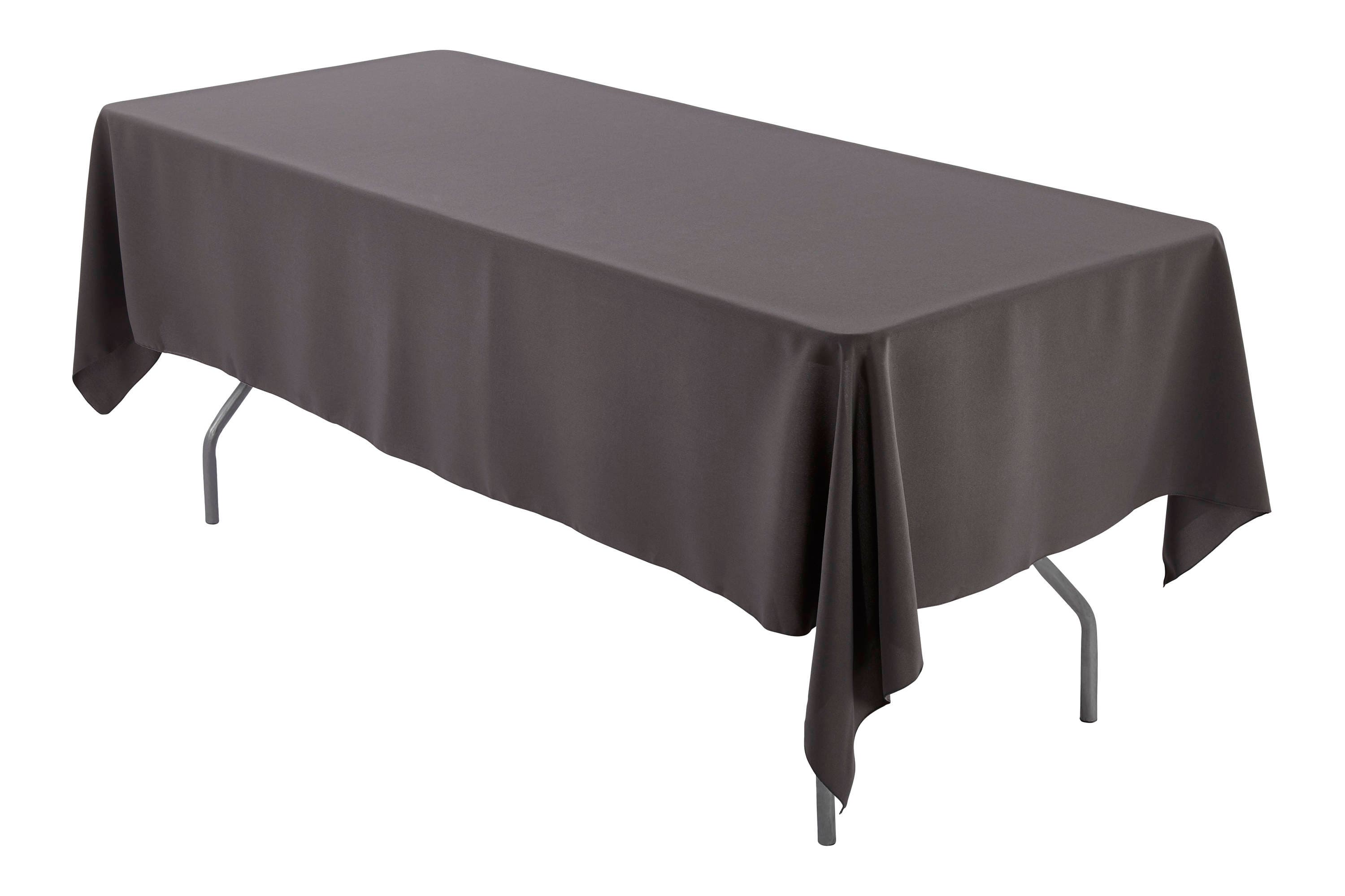 60 x 102 inch Rectangular Charcoal Gray Tablecloth Polyester
