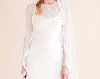30% SALE PEACE VEIL a vintage inspired delicate veil with vintage style trim