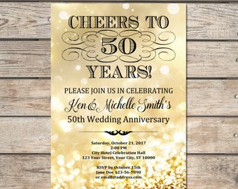 50th Wedding Anniversary Invitation Wedding Anniversary