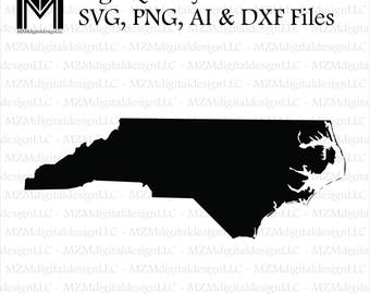 North Carolina svg, png, ai and dxf Files -For Commercial & Personal Use- SVG for Cricut Silhouette and Cameo - Vinyl file - NC Home State