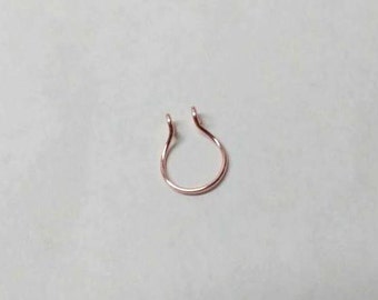 One Super Thin Fake Septum Ring Rose Gold,Yellow Gold, OR Silver/clip on/extra thin/delicate/feminine