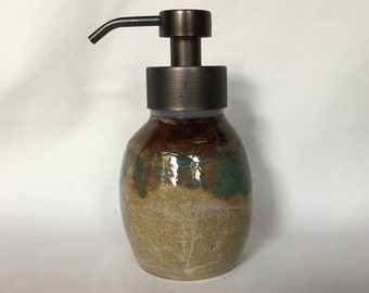 Foaming Soap Dispenser, ceramic soap dispenser, ceramic foamer, metal foam soap pump, pottery foamer, foam soap bottle