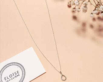 minimalist necklace, minimalist necklace, raindrop necklace, sterling silver necklace, drop necklace silver, simple necklace, silver necklace