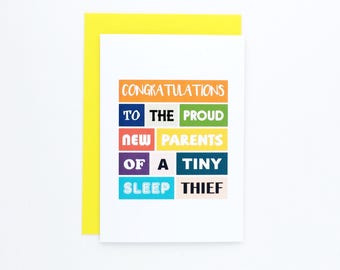 Funny New Baby Card | New Parents | Newborn | Parents-to-be | Baby Humour | New Baby Gift | Congratulations | Blank | SE0019A6