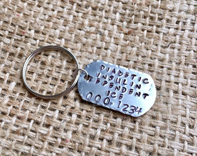 Medical ID Keychain, Custom Medical Alert, Medical Alert, Diabetes Keychain, Allergy Keychain, Nut Allergy Keychain, ICE Keychain, Custom