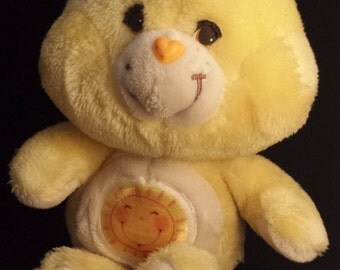 Vintage 1980's 13" Funshine Care Bear Plush, NICE, Clean