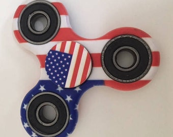 Fidget Spinner - Finger Spinner - Stress Relief - American Flag Fidget Spinner - USA Fidget Spinner
