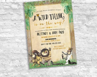 Where The Wild Things Are Baby Shower Invitation, Wild Thing On the Way Invitation, Storybook Baby Shower Invitation