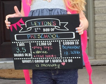 FIRST DAY CHALKBOARD- "I Like"-School Chalkboard Reusable School Stats Chalkboard First and Last Day of School Sign Chalkboard for Pics