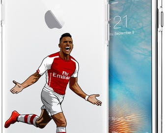 Alexi Sanchez Transparent Soccer Series Tpu Case for Apple iPhone 5/SE; iPhone 6/6s (4.7); iPhone 6/6s Plus (5.5); iPhone 7; iPhone 7 Plus