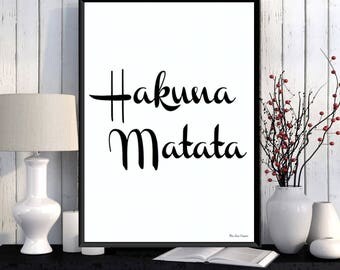 Hakuna Matata, Disney quote The Lion King, Disney print, Disney poster, Children poster, Bedroom wall decor, Kids decor, Nursery decor print
