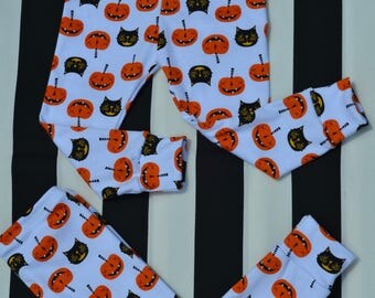 Halloween leggings, baby halloween leggings, pumpkin/cat leggings, leggings, jack o lantern leggings