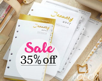 SALE 2017 Planner Kit, A5 Calendar Planner Inserts, Planner, Weekly Planner, Monthly Planner, Webster's Pages Planner, Monthly Tab Pages