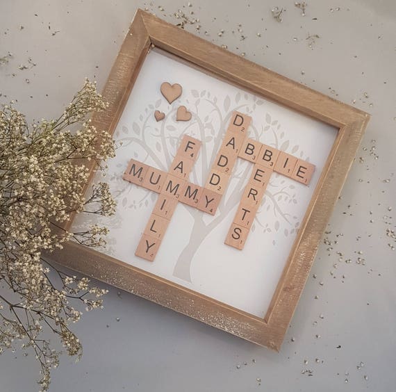 Personalised Scrabble Frame Family Scrabble Frame Family