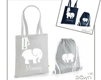 Personalised Matching Bag Set - Perfect for Mummy/daughter, Nanny/grandson days out together, swimming lessons, daycare, shopping etc