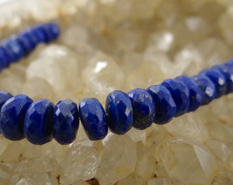 Afghan Lapis Lazuli | Faceted Rondelle Beads | Mini Strands of Approx. 30 Pieces