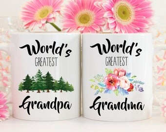 Grandparent Mug Set | Pregnancy Reveal Mug | Christmas Gift for Grandparents | New Grandparent Mug | Grandpa Mug | Grandma Mug