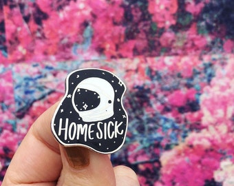 Homesick Space Pin Hard Enamel Pin Galaxy Astronaut Silver Black White Flair Space Camp Fall Out Boy Pingame Lapel Pin Outerspace Stars