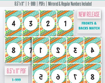 mirrored numbers etsy