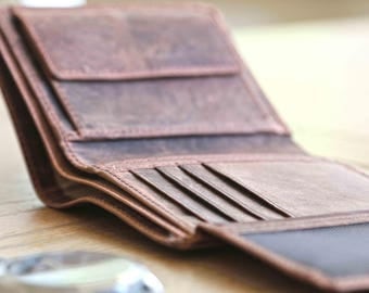Handmade Distressed Leather Wallet, Men's Leather Wallet, boyfriend Gift, Husband Gift, Leather Wallet, Groomsman Gift, Distressed Wallet