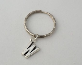 Personalised initials keyrings gift, customised letters keyring, name keyring, alphabet keyring, silver keyring, simple unisex keyring