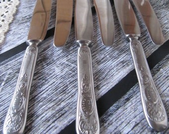 vintage serving knife stainless steel soviet cutlery stainless rustic serving Russian design kitchen soviet table setting soviet tableware