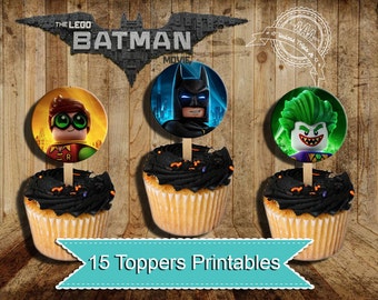 Batman, Lego Batman, Lego Batman Toppers , Batman Birthday , Lego Batman Party, Cupcake Toppers, instant download