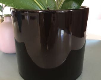 Cylinder Small Planter in Gloss Black