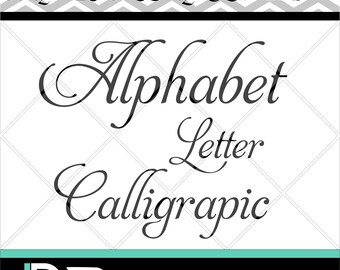 Calligraphic Alphabet svg,Letters svg, Numbers svg, Cutting Files svg, Silhouette Studio Handmade svg, Clipart svg, svg Files for Cricut,.