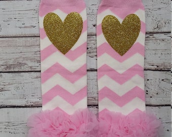 Baby Girl Leg Warmers,Glitter Baby Leg Warmers, Pink and Gold Birthday, First Birthday Outfit, Newborn Leg Warmers, Newborn Take Home