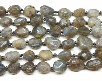 A+ Faceted Labradorite Round Nuggets approx 12mm 15.5"