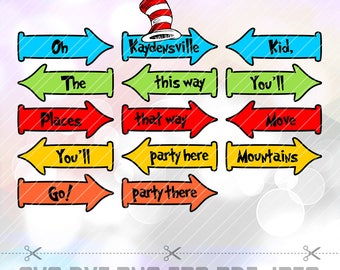 SVG PNG Dxf The Cat in the Hat Dr Seuss Cricut Design Silhouette Cameo Birthday Party Supplies Decorations Clip Art Decal Transer Iron On