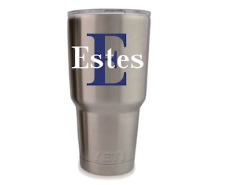 Monogram for men, Yeti decal for men, etsy decals, custom decals, cup monogram, personalized cup, custom yeti cup, monogram laptop sticker