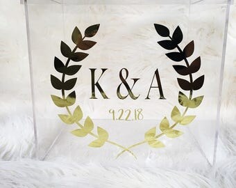 Personalized Wedding Card Box I Acrylic Card Box I Wedding Card Box with Lid | Wedding Money Box | Wedding Card Box | Wedding Card Holder