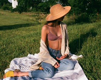 Vintage Large Round Straw Hat